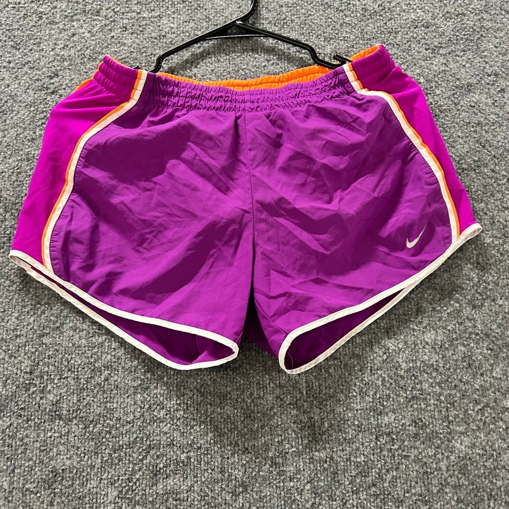 Nike Shorts Womens Size L Purple Dri-Fit Running Athletic Drawstring Liner Stain